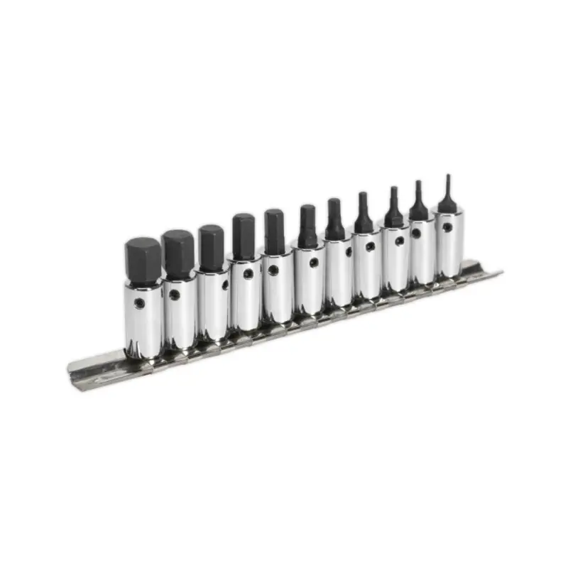 Sealey Hex Socket Bit Set 11pc 1/4"Sq Drive Metric
