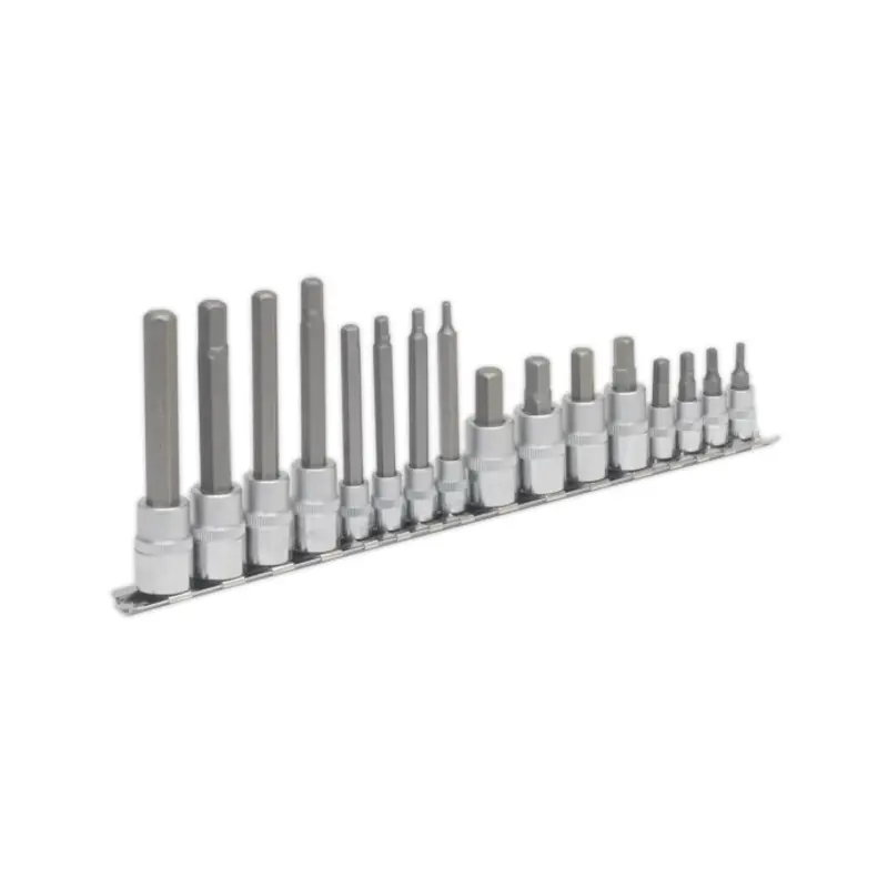 Sealey Hex Socket Bit Set 16pc 1/4" & 3/8"Sq Drive