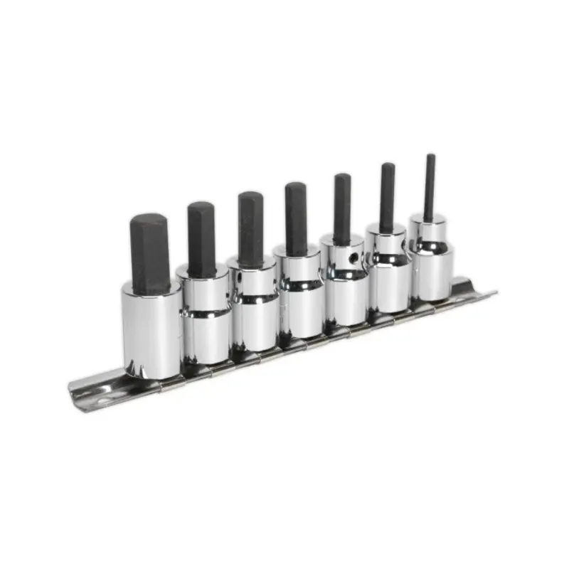 Sealey Hex Socket Bit Set 7pc 3/8"Sq Drive Metric