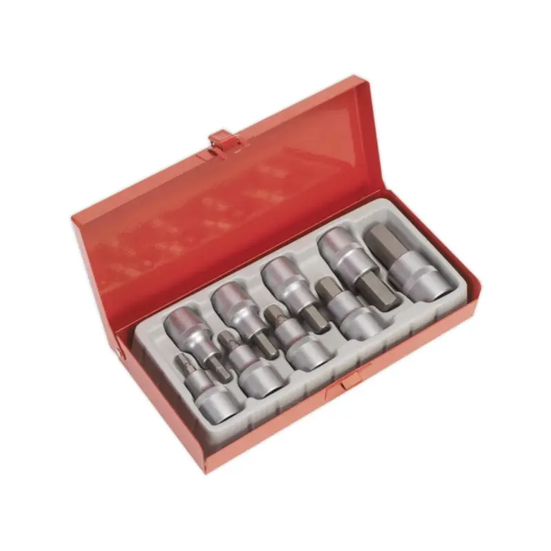 Sealey Hex Socket Bit Set 9pc 1/2"Sq Drive