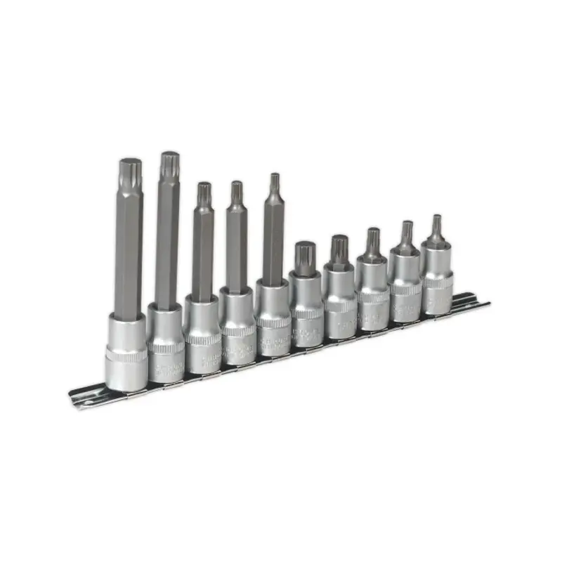 Sealey Spline Socket Bit Set 10pc 1/2"Sq Drive