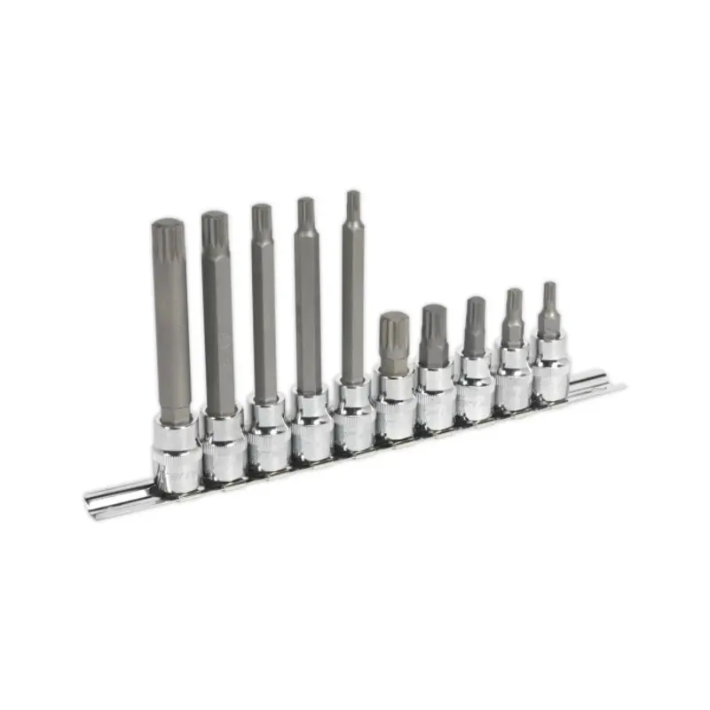 Sealey Spline Socket Bit Set 10pc 3/8"Sq Drive