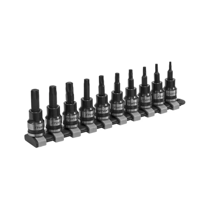 Sealey TRX-Star* Socket Bit Set 10pc 3/8"Sq Drive Black Series