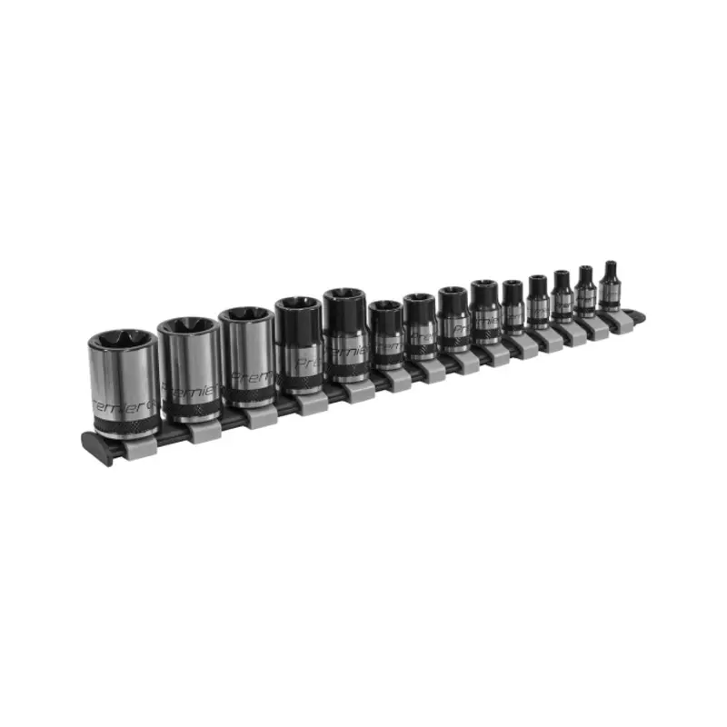 Sealey TRX-Star* Socket Set 14pc 1/4", 3/8" & 1/2"Sq Drive E4-E24 Black Series
