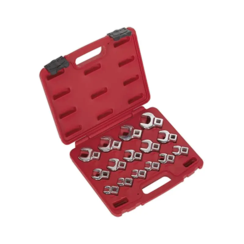 Sealey Crow's Foot Open-End Spanner Set 15pc 3/8"Sq Drive Metric
