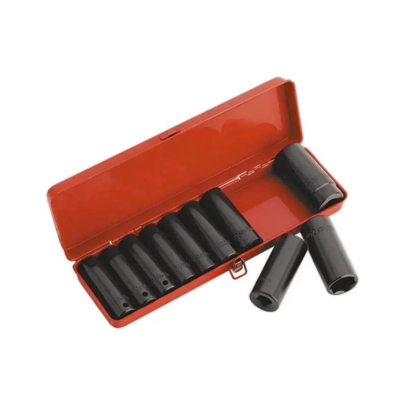 Sealey Impact Socket Set 10pc 1/2"Sq Drive Deep Metric