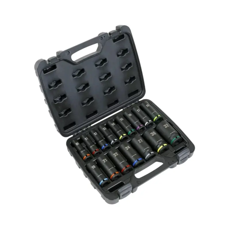 Sealey Impact Socket Set 16pc 1/2"Sq Drive Deep Metric