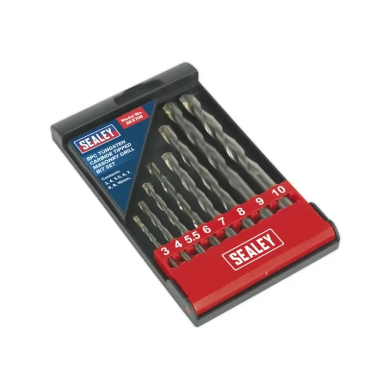 Sealey Tungsten Carbide Tipped Masonry Drill Bit Set 8pc