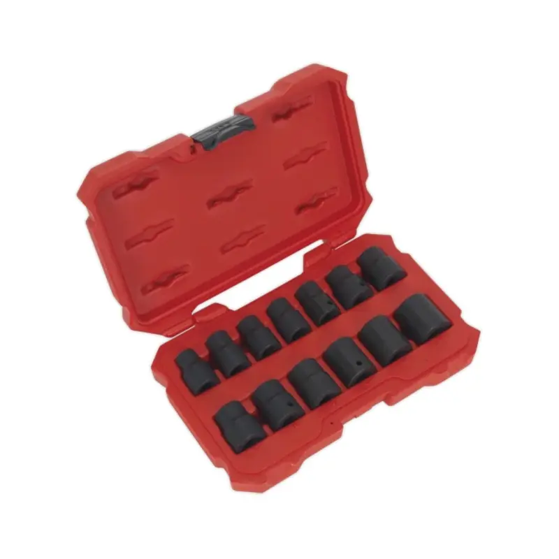 Sealey Impact Socket Set 13pc 1/2"Sq Drive Lock-On 6pt Metric