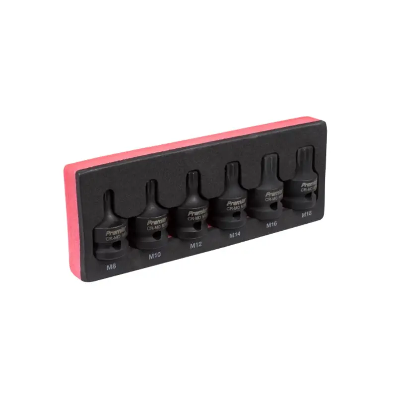 Sealey Impact Spline Socket Bit Set 6pc 1/2"Sq Drive
