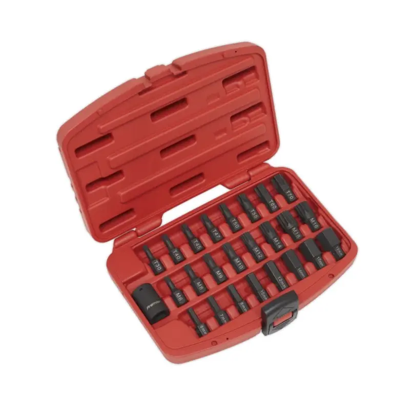 Sealey Impact TRX-Star*/Hex/Spline Bit Set 25pc 1/2"Sq Drive
