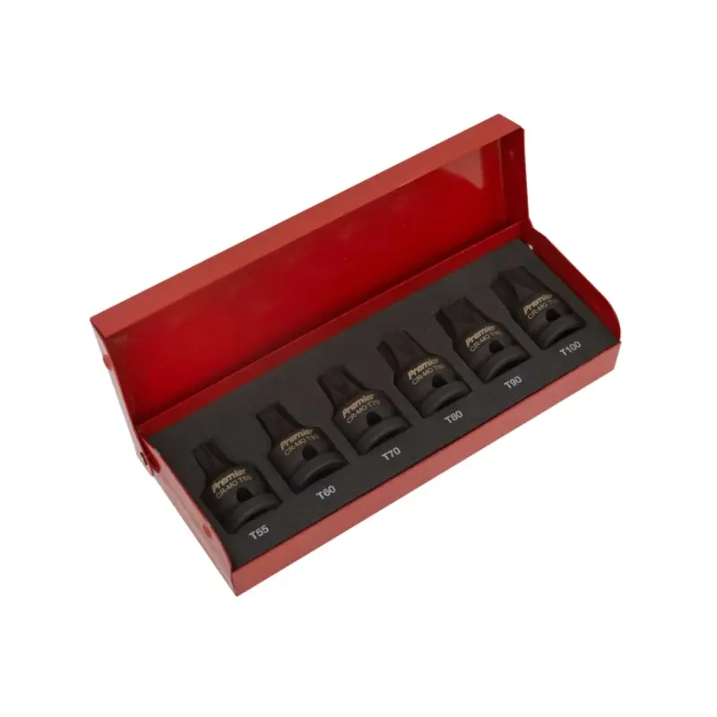 Sealey Impact TRX-Star* Socket Bit Set 6pc 1/2"Sq Drive