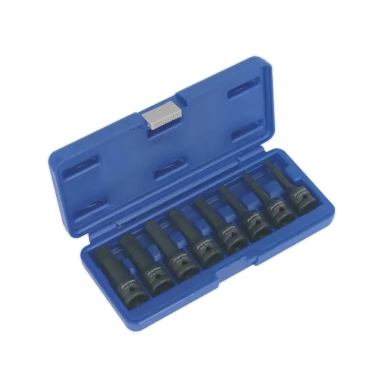Sealey Spline Impact Socket Bit Set 8pc 1/2"Sq Drive