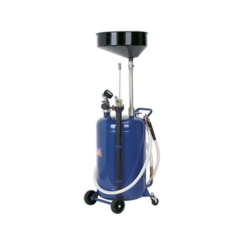 Sealey Mobile Oil Drainer with Probes 90L Air Discharge