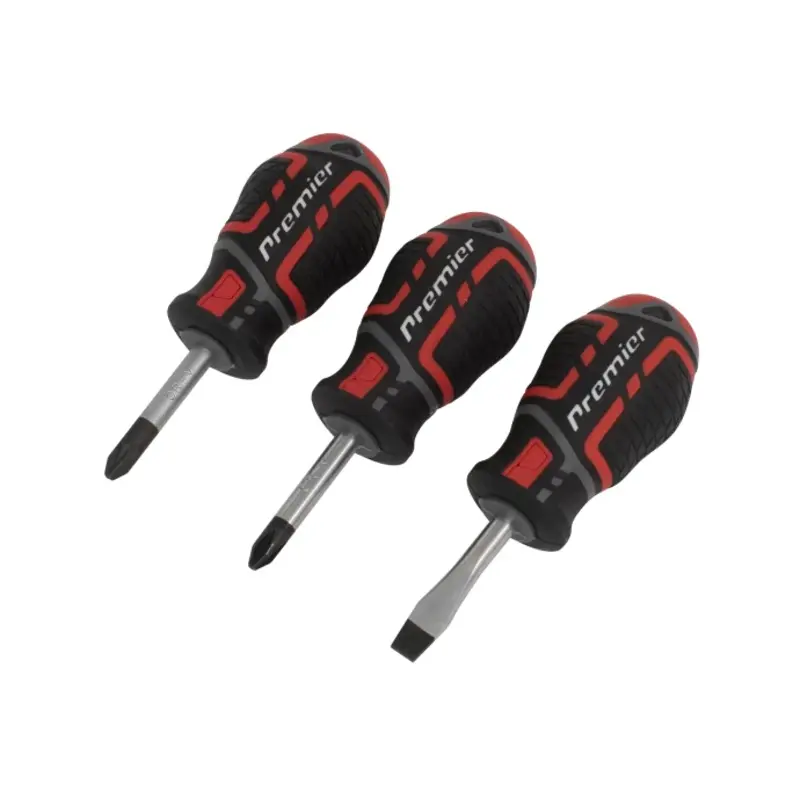 Sealey Screwdriver Set 3pc GripMAX Stubby