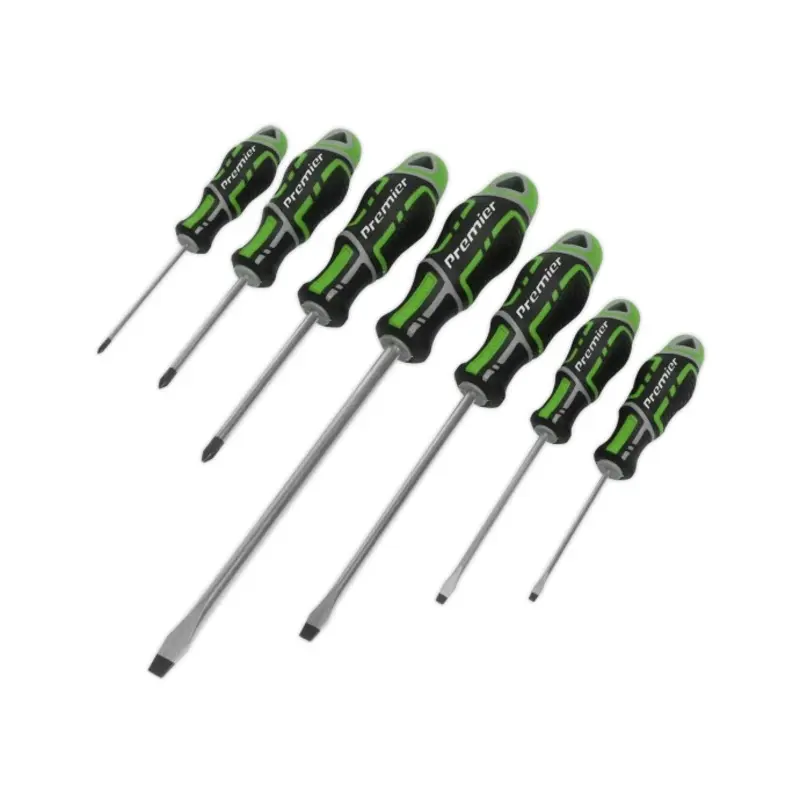 Sealey Screwdriver Set 7pc GripMAX - Hi-Vis Green