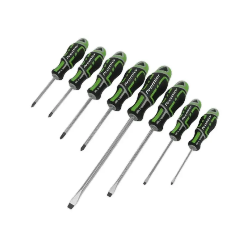 Sealey Screwdriver Set 8pc GripMAX - Hi-Vis Green
