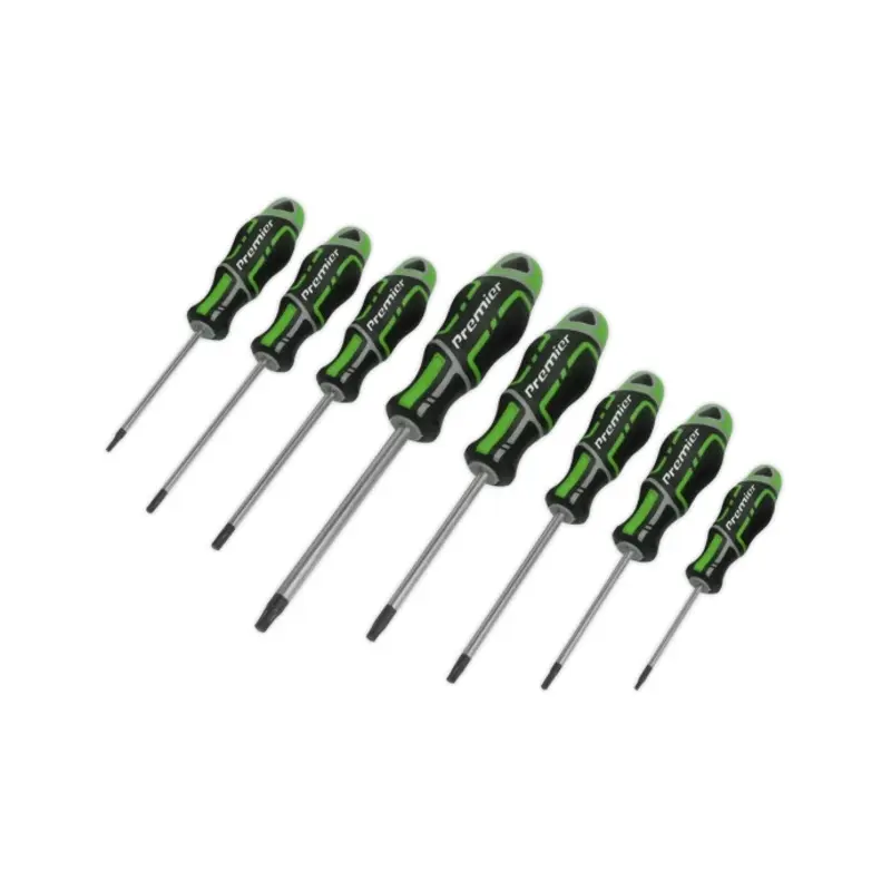 Sealey Screwdriver Set 8pc Security TRX-Star* GripMAX - Hi-Vis Green