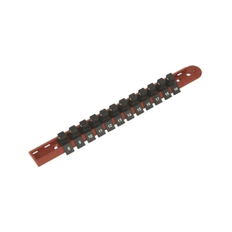 Sealey Socket Retaining Rail with 12 Clips 3/8"Sq Drive