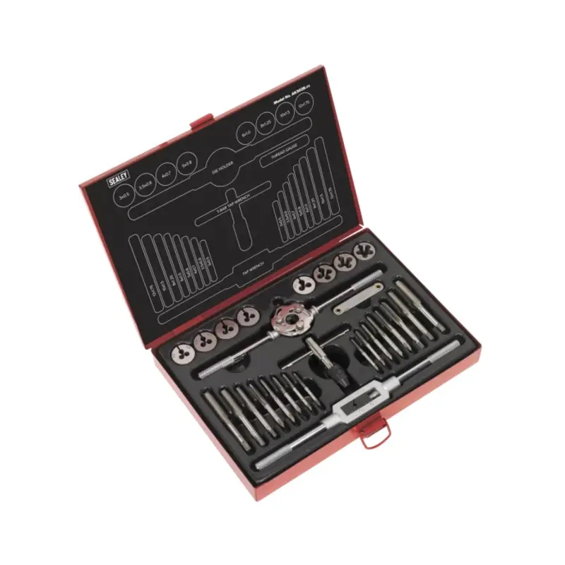 Sealey Tap & Die Set 28pc Split Dies Metric