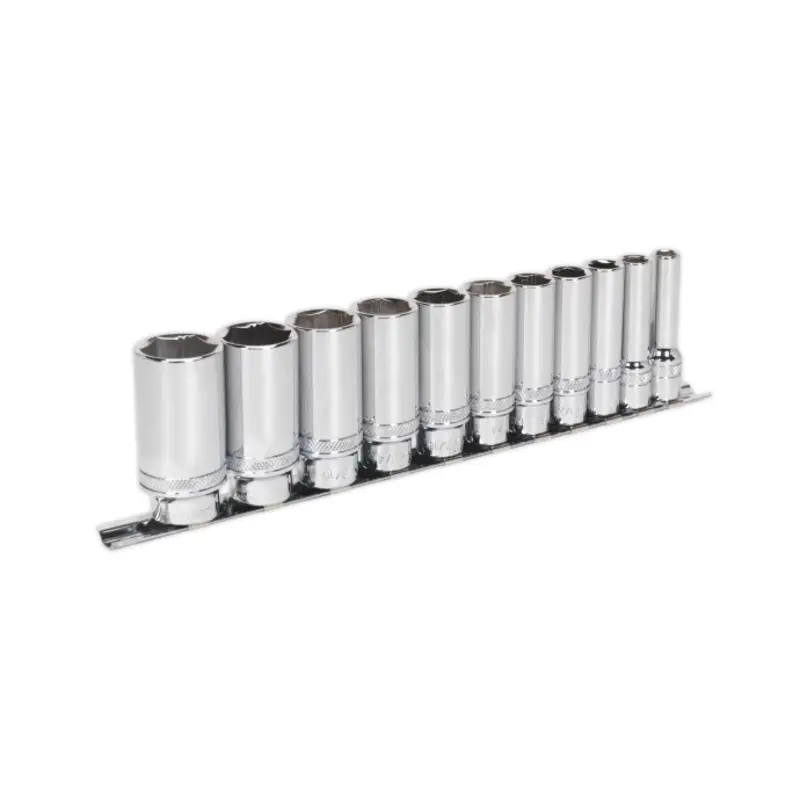 Sealey Socket Set 11pc 3/8"Sq Drive Deep Lock-On 6pt Imperial