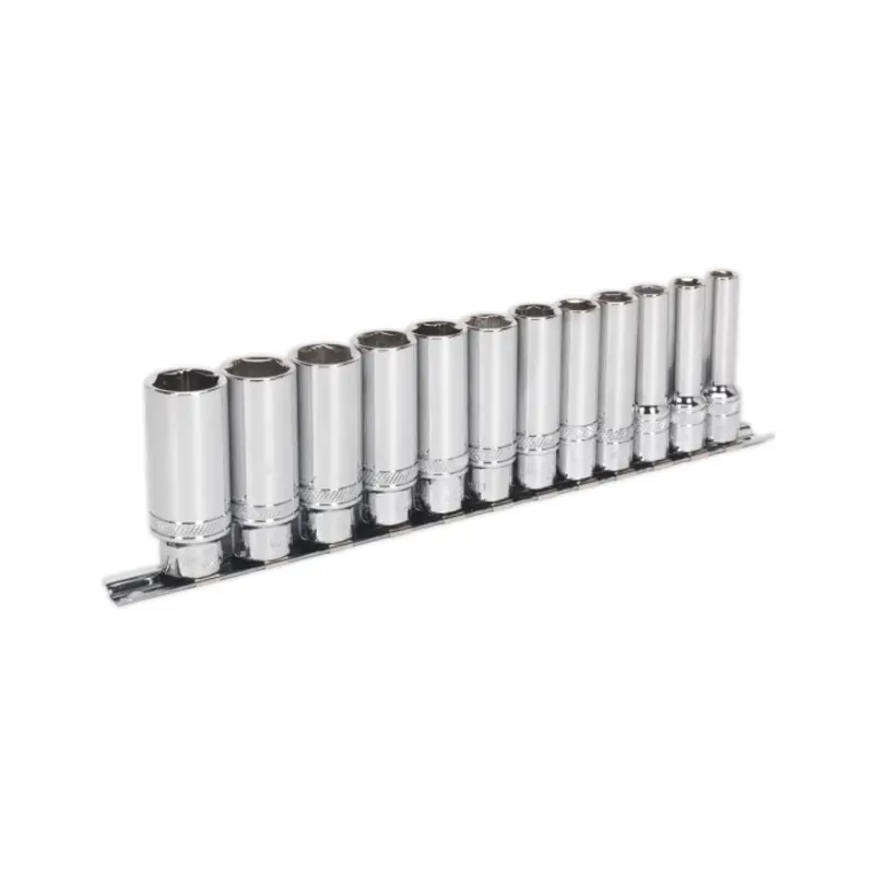 Sealey Socket Set 12pc 3/8"Sq Drive Deep Lock-On 6pt Metric