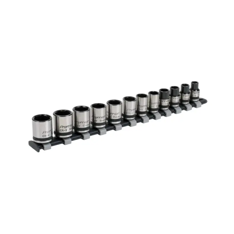 Sealey Socket Set 12pc 3/8"Sq Drive Lock-On 6pt Metric - Black Series