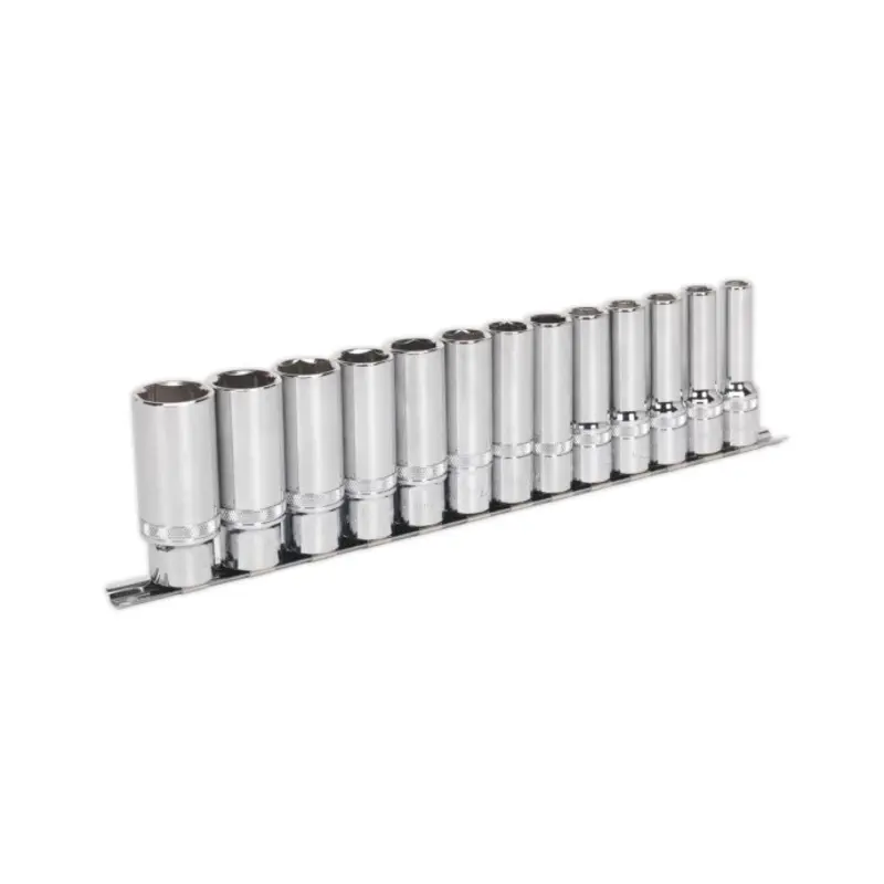 Sealey Socket Set 13pc 1/2"Sq Drive Deep Lock-On 6pt Metric