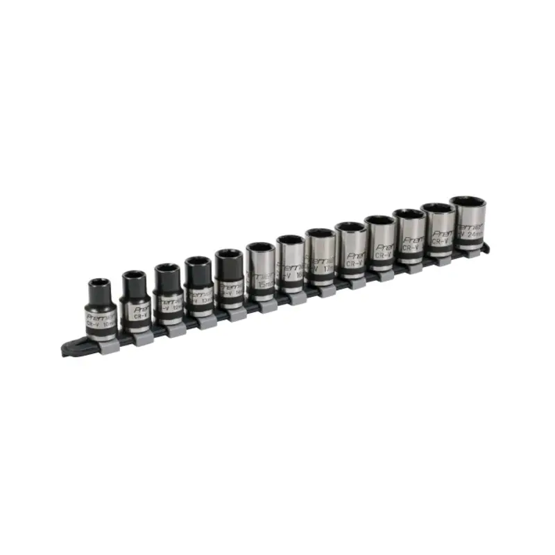 Sealey Socket Set 13pc 1/2"Sq Drive Lock-On 6pt Metric - Black Series