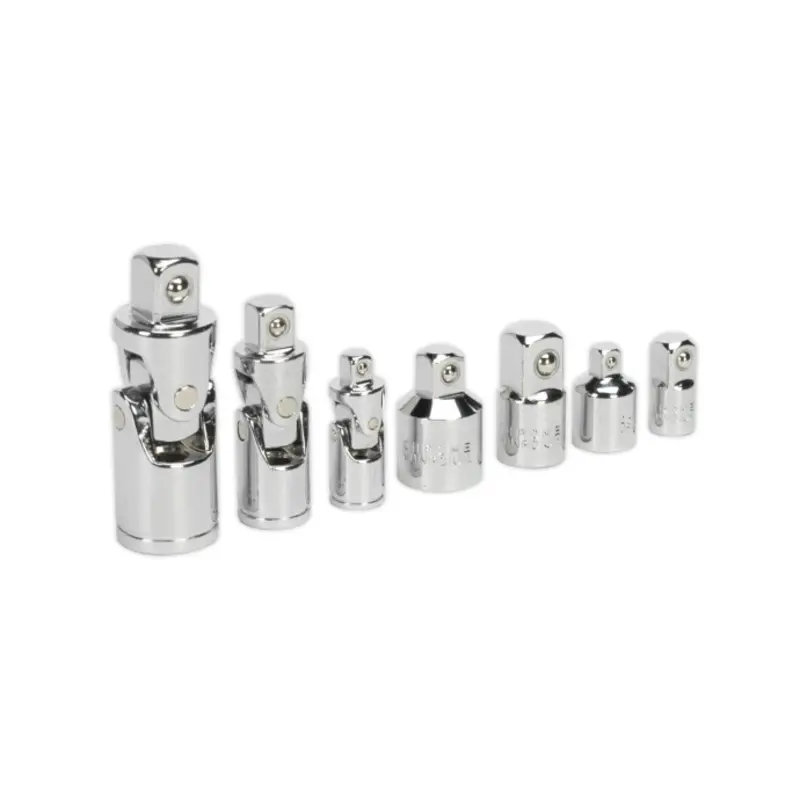 Sealey Universal Joint & Socket Adaptor Set 7pc 1/4", 3/8" & 1/2"Sq Drive