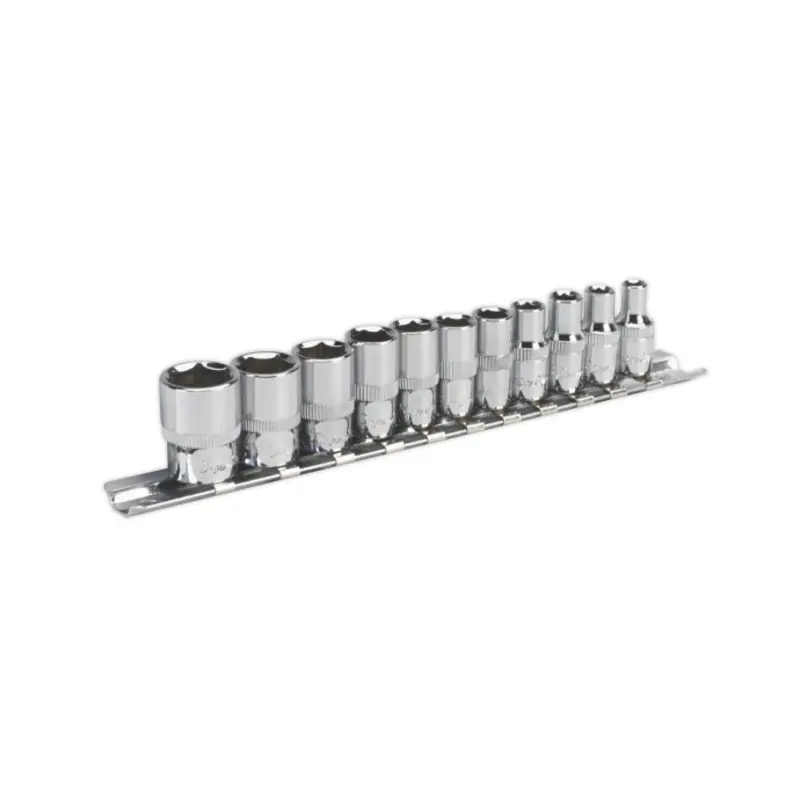 Sealey Socket Set 11pc 1/4"Sq Drive WallDrive - Imperial