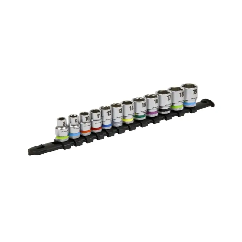 Sealey Socket Set 12pc 3/8"Sq Drive 6pt WallDrive Metric