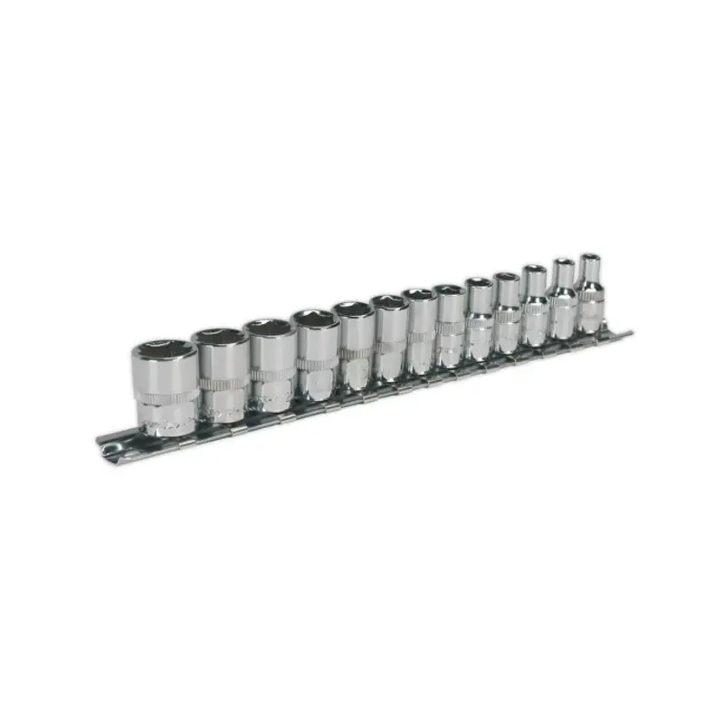 Sealey Socket Set 13pc 1/4"Sq Drive WallDrive - Metric