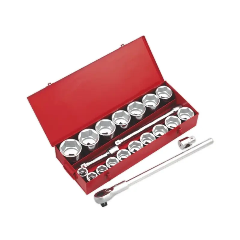 Sealey Socket Set 22pc 1"Sq Drive 6pt WallDrive Metric