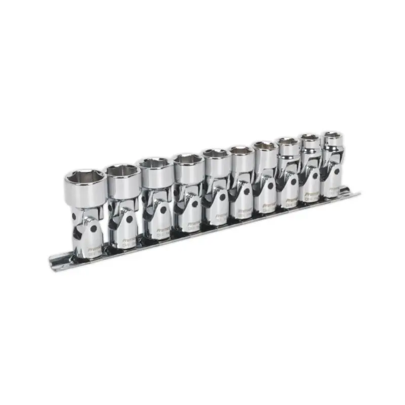 Sealey Universal Joint Socket Set 10pc 3/8"Sq Drive 6pt WallDrive Metric
