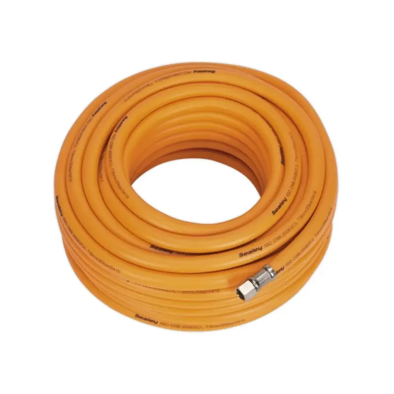 Sealey Air Hose 20m x 8mm Hybrid High-Visibility with 1/4"BSP Unions