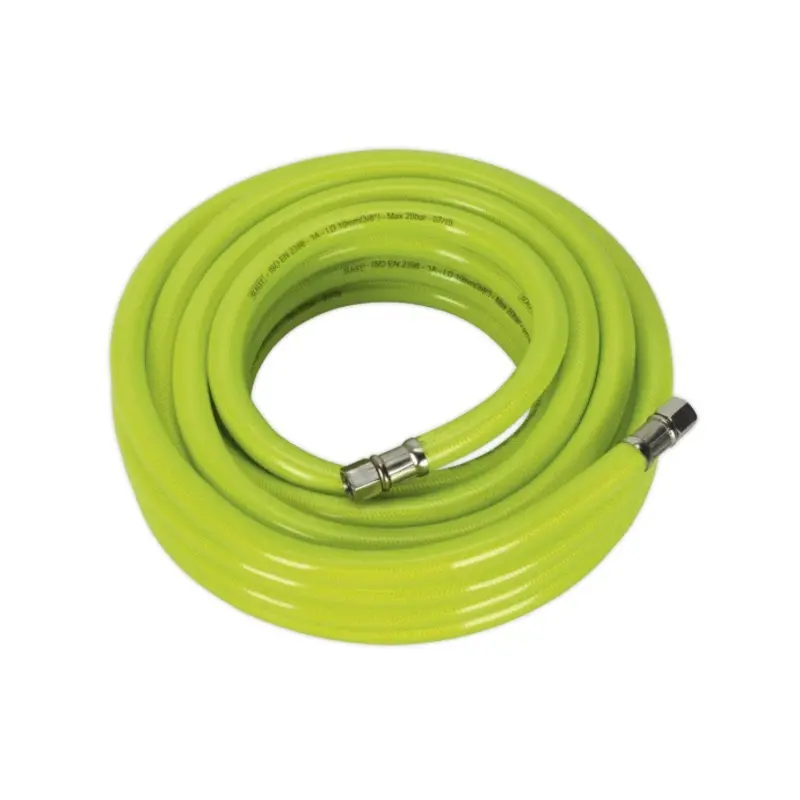 Sealey Air Hose High-Visibility 10m x 10mm with 1/4"BSP Unions