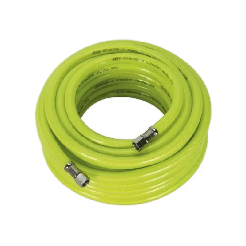 Sealey Air Hose High-Visibility 15m x 8mm with 1/4"BSP Unions