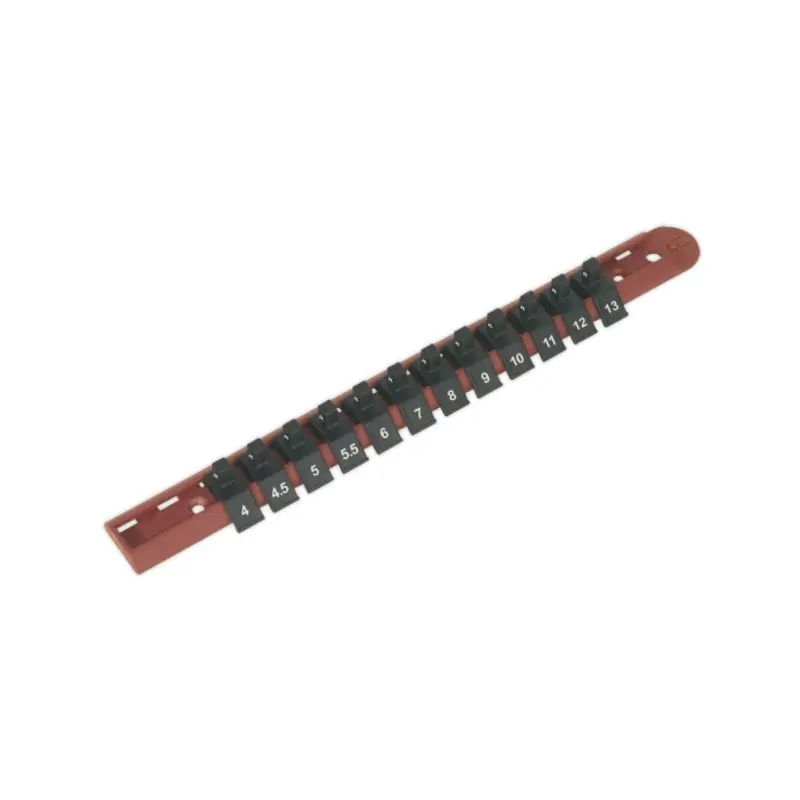 Sealey Socket Retaining Rail with 12 Clips 1/4"Sq Drive
