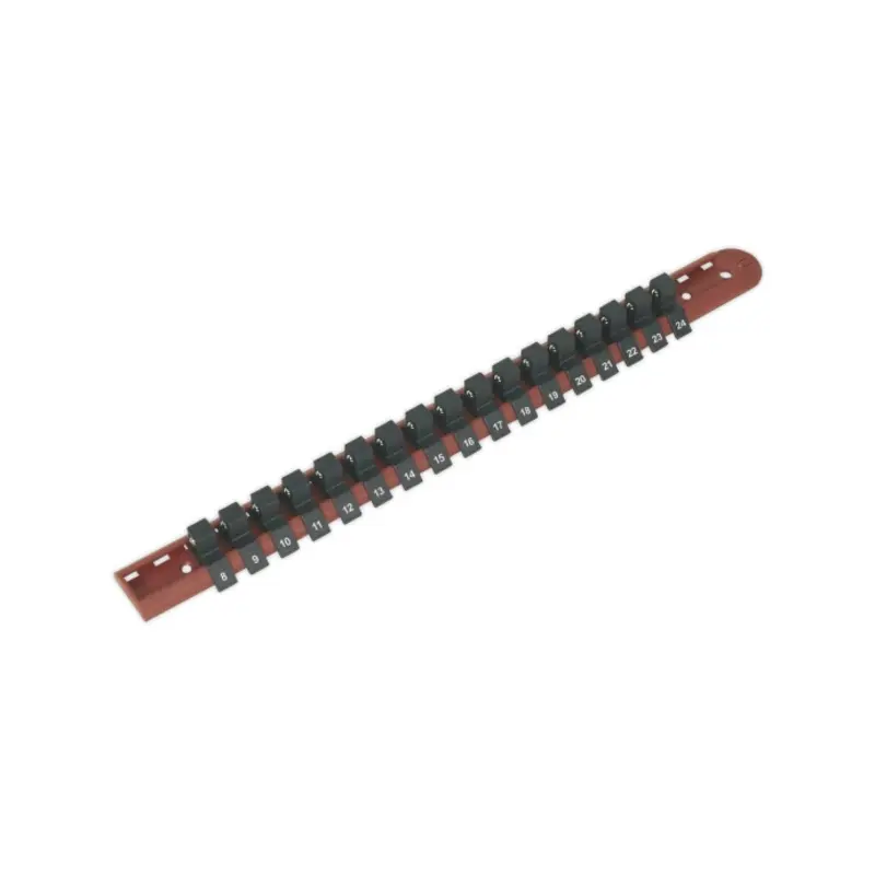 Sealey Socket Retaining Rail with 17 Clips 1/2"Sq Drive