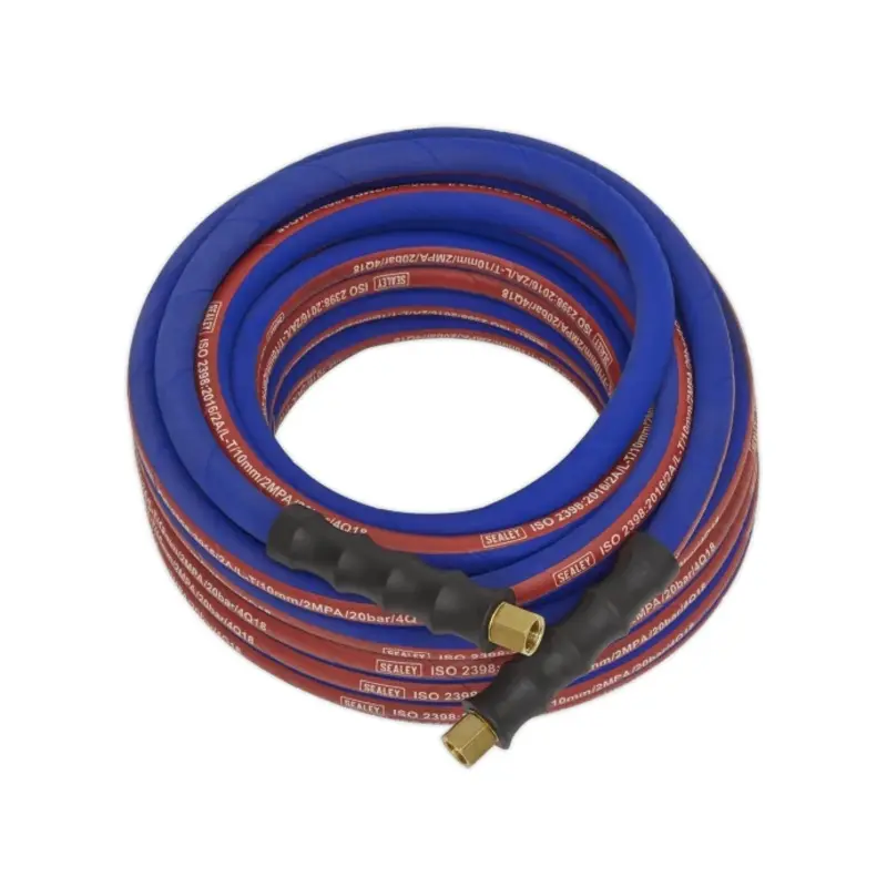 Sealey Air Hose 10m x 8mm with 1/4"BSP Unions Extra-Heavy-Duty