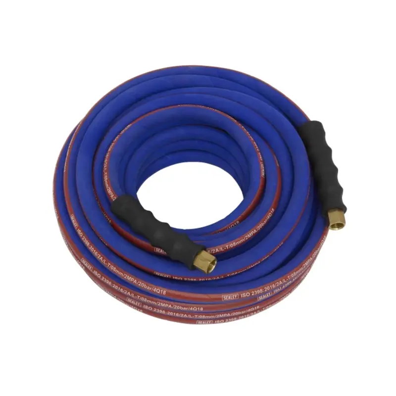 Sealey Air Hose 15m x 8mm with 1/4"BSP Unions Extra-Heavy-Duty
