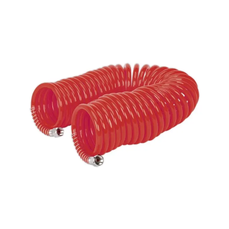 Sealey PU Coiled Air Hose 10m x 6mm with 1/4"BSP Unions