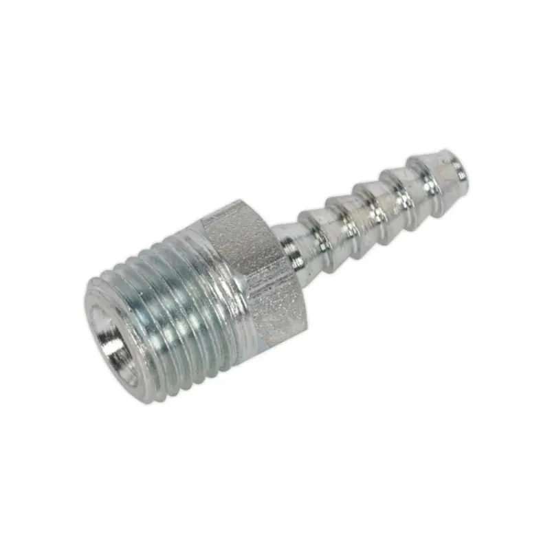 Sealey Screwed Tailpiece Male 1/4"BSPT - 3/16" Hose Pack of 5