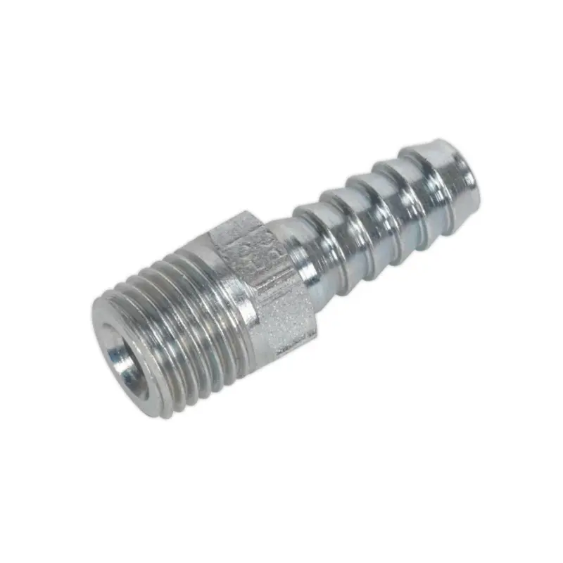 Sealey Screwed Tailpiece Male 1/4"BSPT - 5/16" Hose Pack of 5