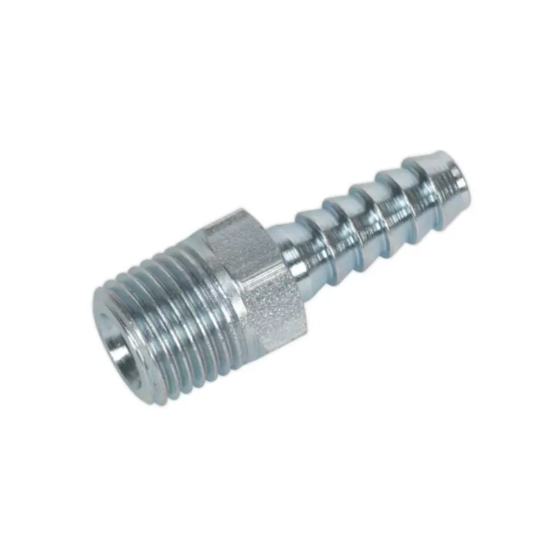 Sealey Screwed Tailpiece Male 1/4"BSPT - 1/4" Hose Pack of 5