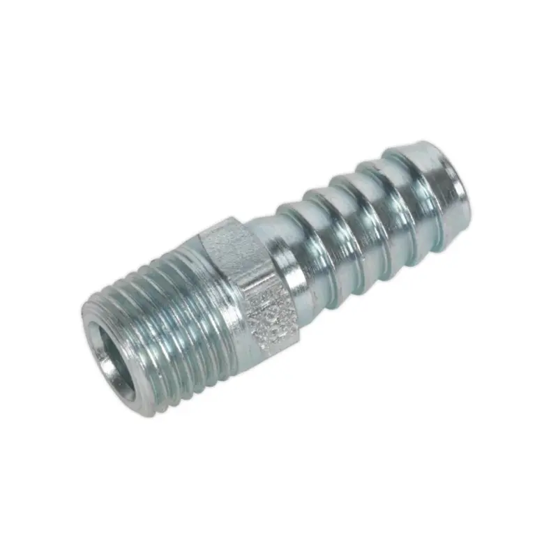 Sealey Screwed Tailpiece Male 1/4"BSPT - 3/8" Hose Pack of 5