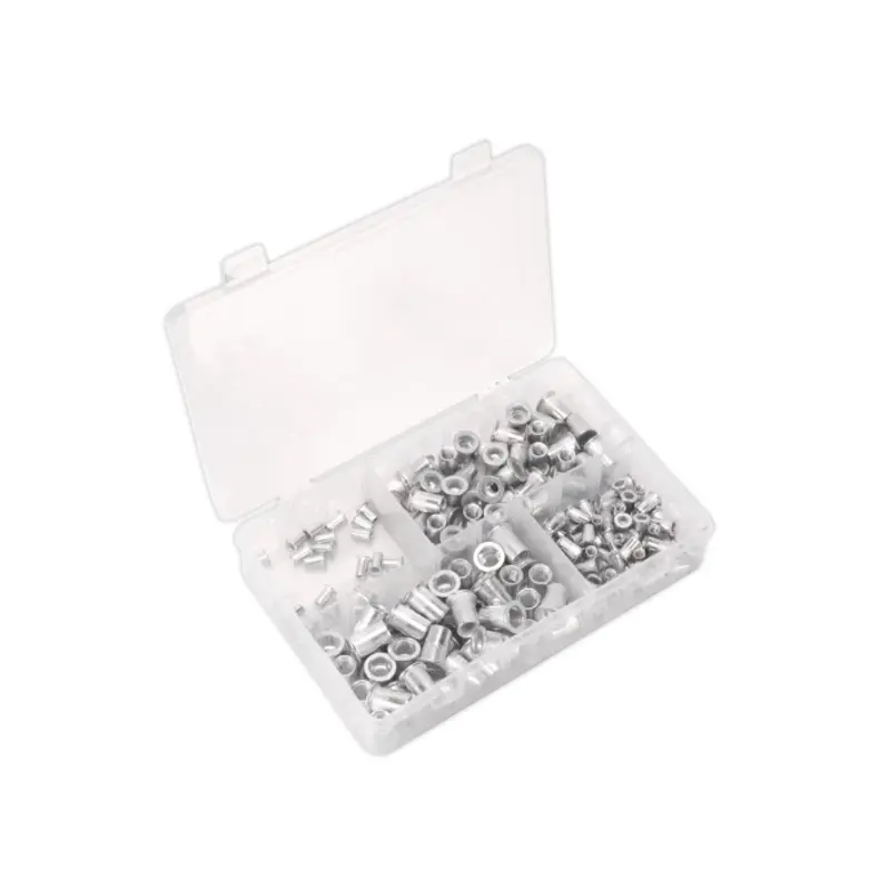 Sealey Threaded Insert (Rivet Nut) Assortment 200pc M4-M8 Splined Metric