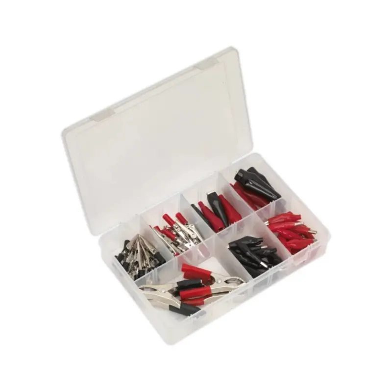 Sealey Crocodile Clip Assortment 60pc Black & Red