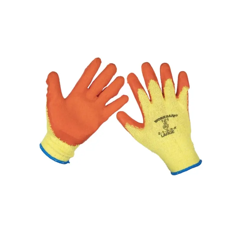 Sealey Super Grip Knitted Gloves Latex Palm (Large) - Pair
